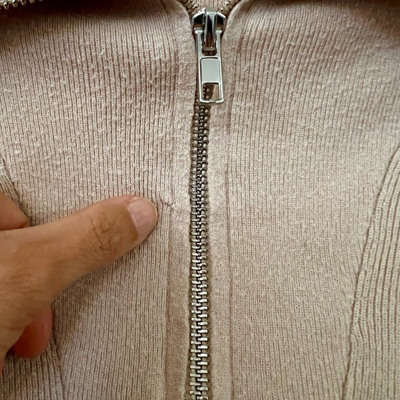 Abercrombie + Fitch Soft A+F Cream Quarter Zip Pullover - Picture 5 of 7